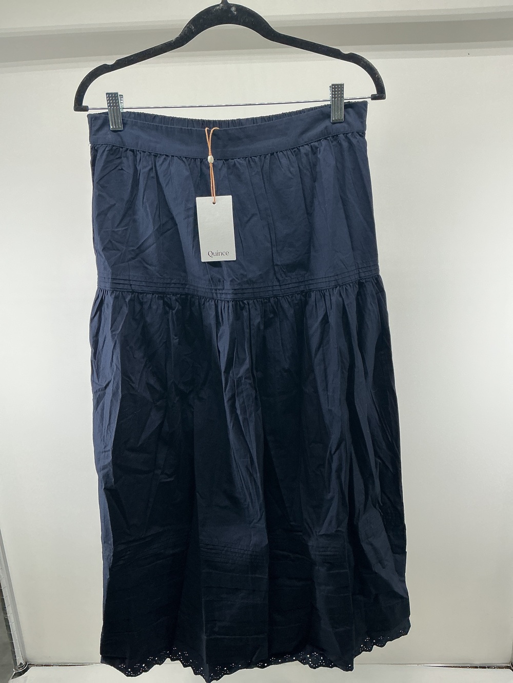 100% Organic Cotton Poplin Pintuck Maxi Skirt